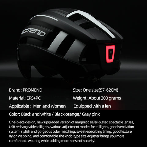 PROMEND Kolesarska čelada LED lučka Polnilna Intergrally oblikovana kolesarska čelada Gorska cestna kolesarska čelada Športna varna kapa za moške